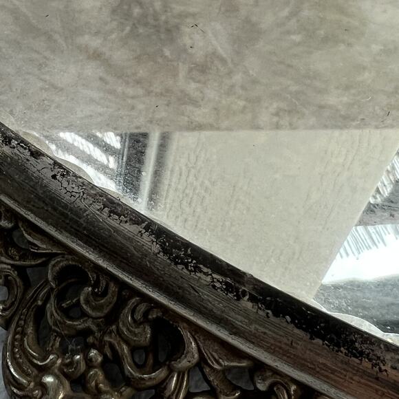 Antique Ornate Table Mirror Plateau Footed 16" Victorian Superior Silver Co. - Picture 4 of 16